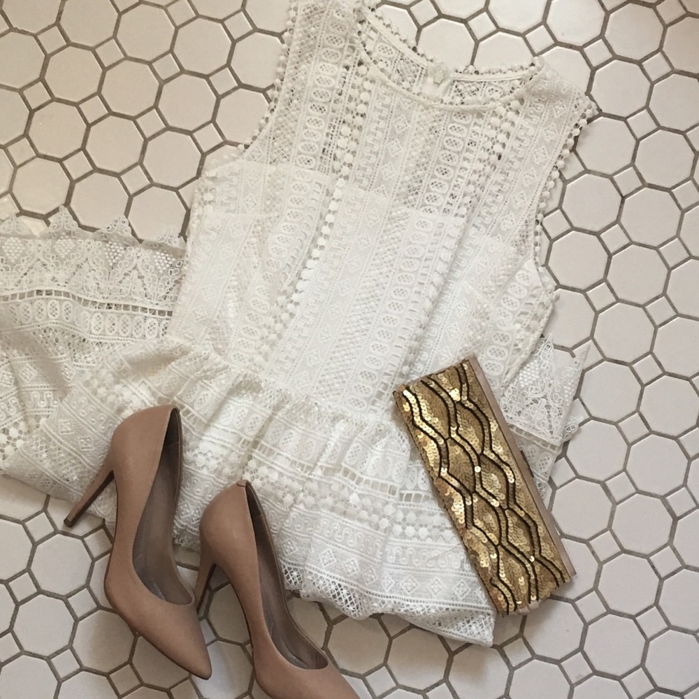 BB Dakota Dainty White Eyelet Dress